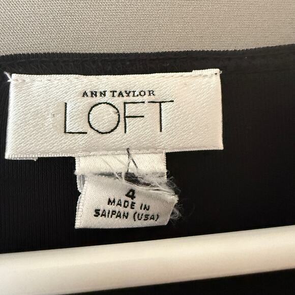 Ann Taylor LOFT Size 4 Black shift long sleeve mini Dress - Picture 4 of 9
